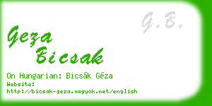 geza bicsak business card
