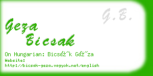 geza bicsak business card